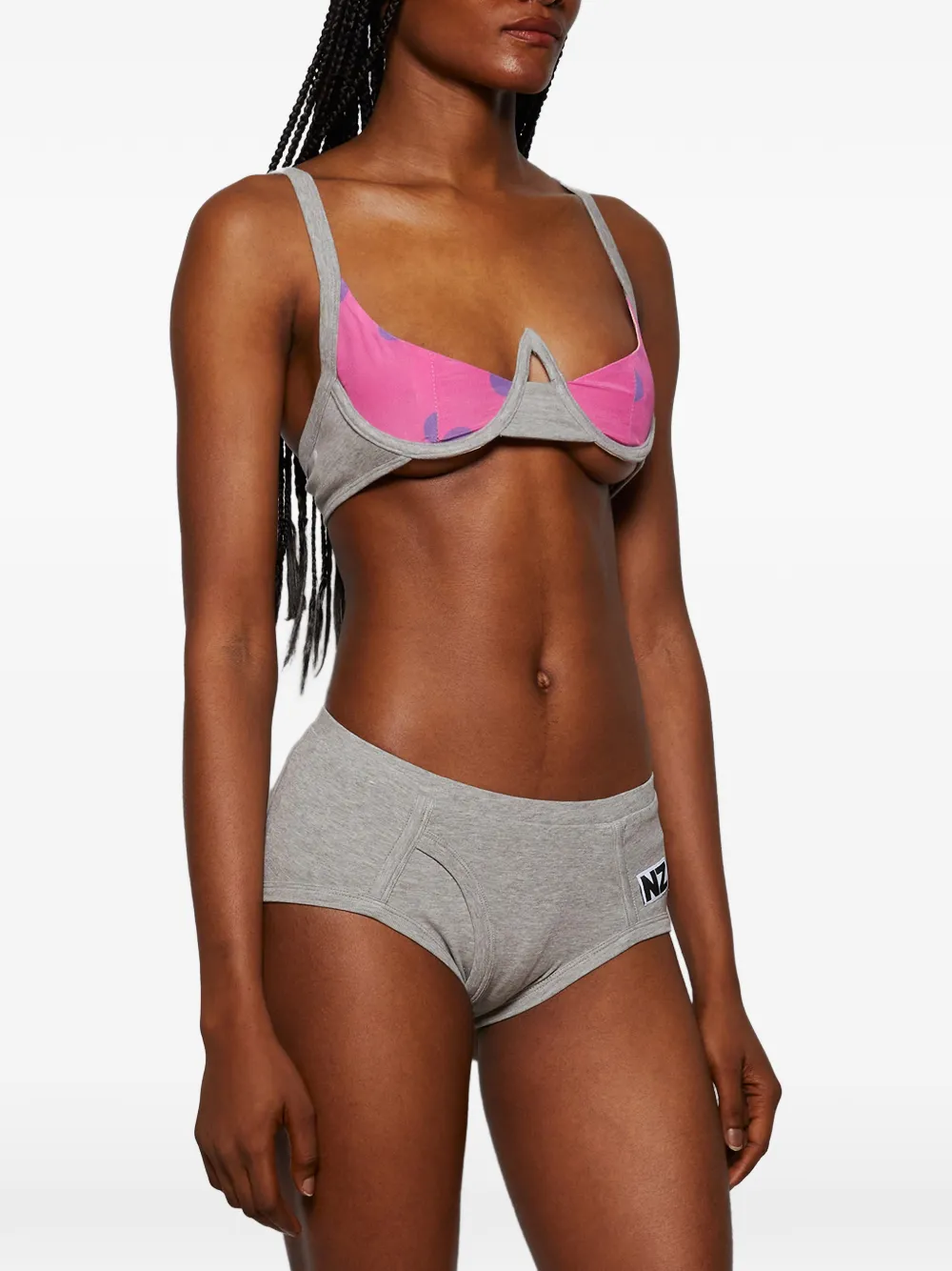 Natasha Zinko Scoop-neck Bra In Gray