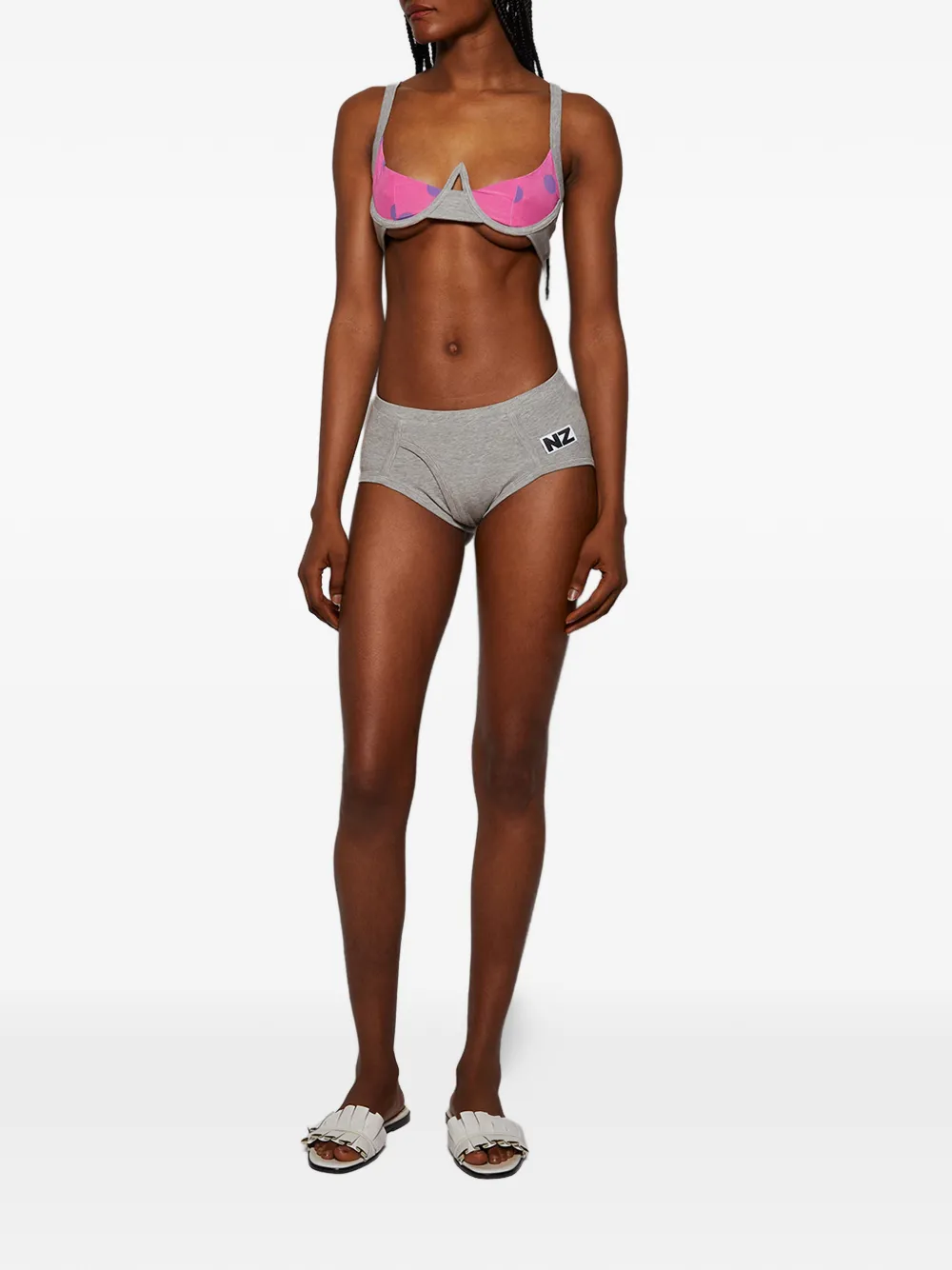 Natasha Zinko Scoop-neck Bra In Gray