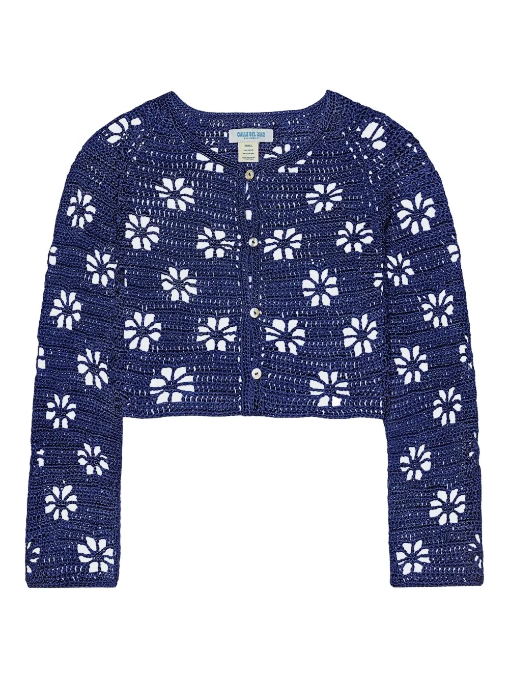 Calle Del Mar floral crochet cardigan | Blue | Image 1