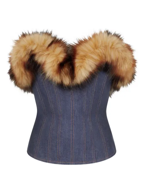 David Koma top estilo corset con ribete texturizado