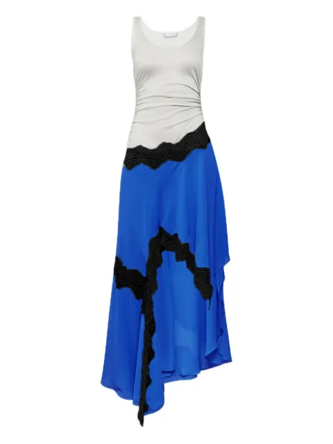 Christopher Esber lace-trimmed gathered asymmetrical dress