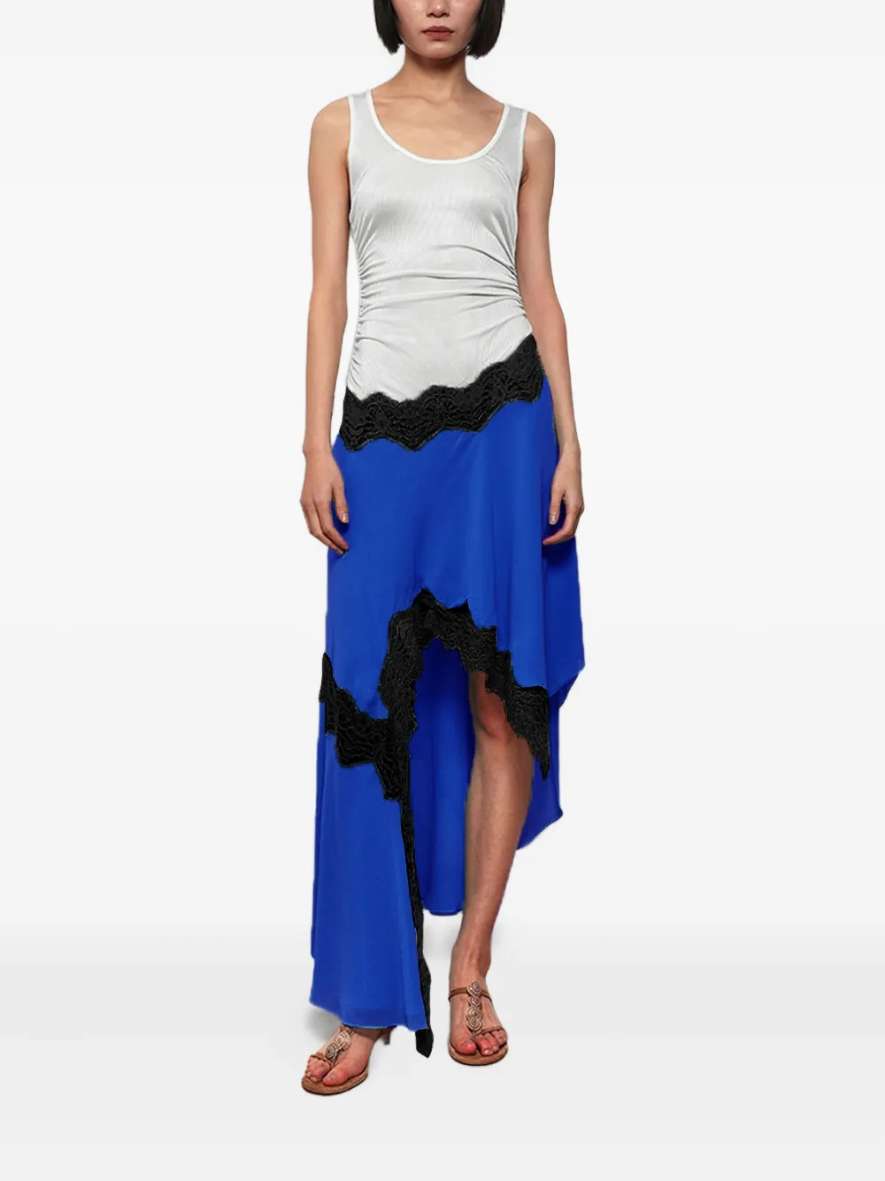 Christopher Esber lace-trimmed gathered asymmetrical dress | Day Dresses | Image 2