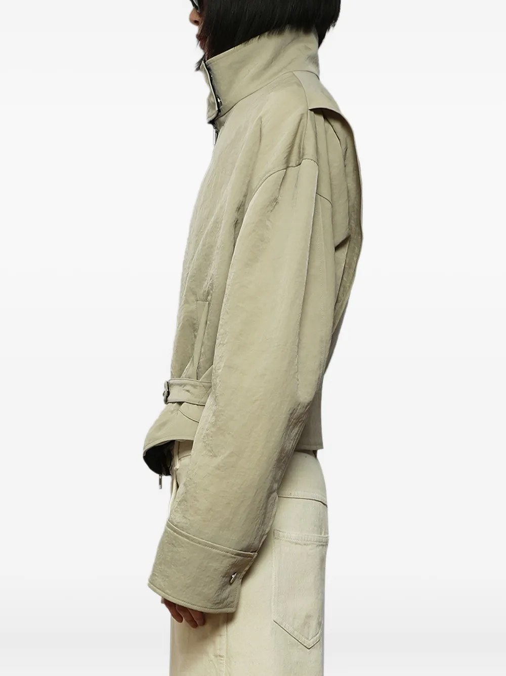 Christopher Esber Belted Panelled Jacket In Gray