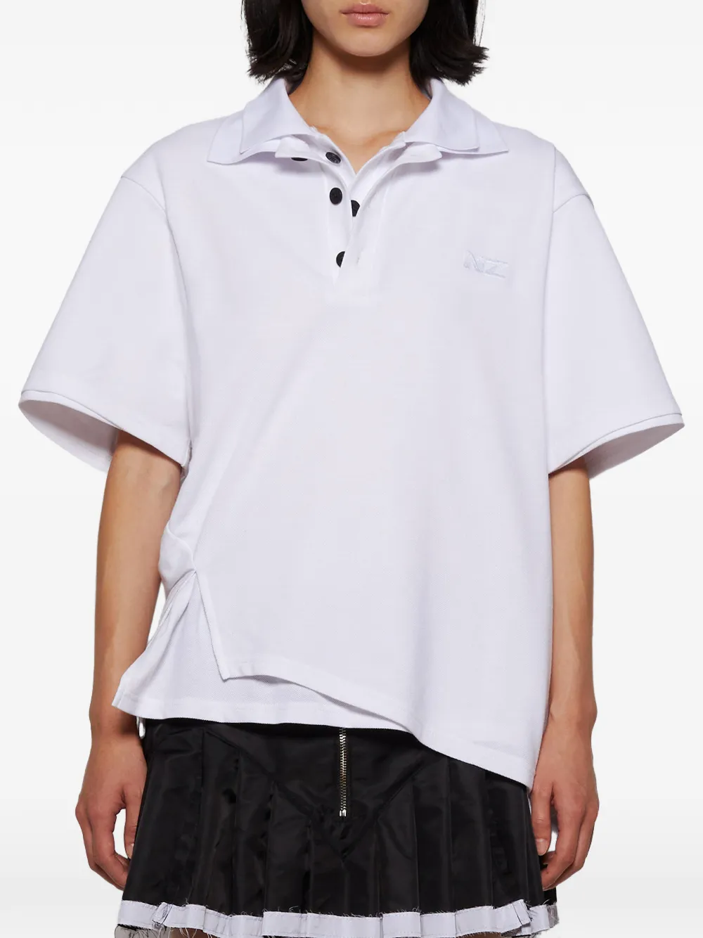 Natasha Zinko Polotop met geborduurd logo Wit