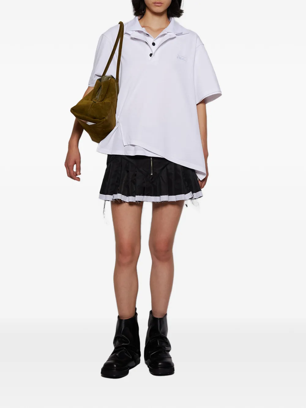 Natasha Zinko Polotop met geborduurd logo - Wit