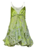 Christopher Esber burnout floral-print mini dress - Green