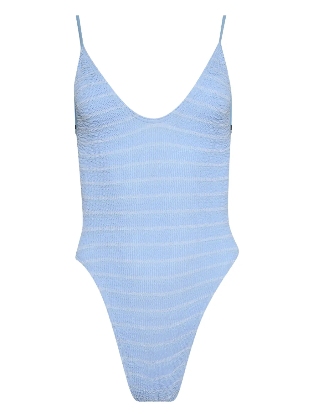 Bond-eye textured-stripe swimsuit | Blue | Image 1