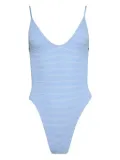Bond-eye textured-stripe swimsuit - Blue