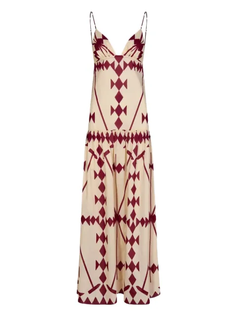 Johanna Ortiz Zea Palm geometric-print dress
