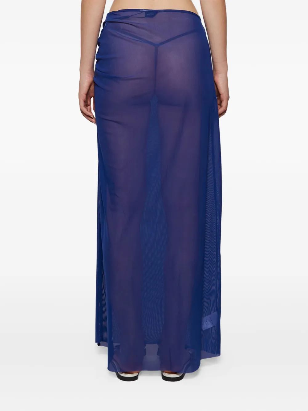 Bond-eye Claudia gedrapeerde mesh maxi-rok Blauw