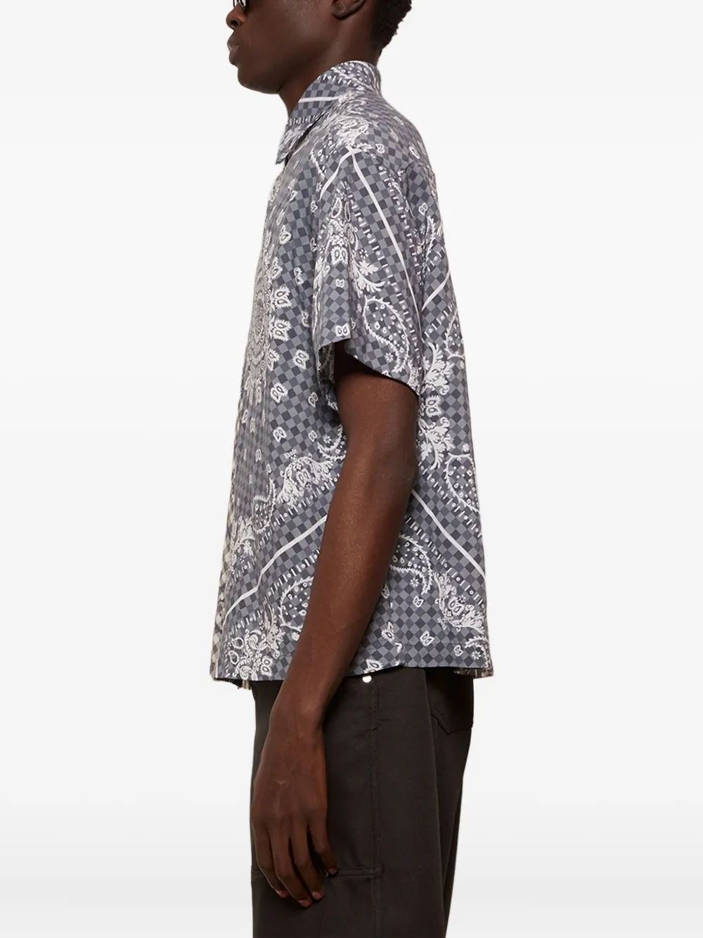 RHUDE Overhemd met bandanaprint en gingham ruit Zwart