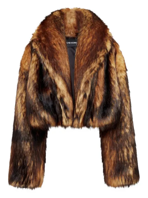 David Koma faux-fur cropped coat