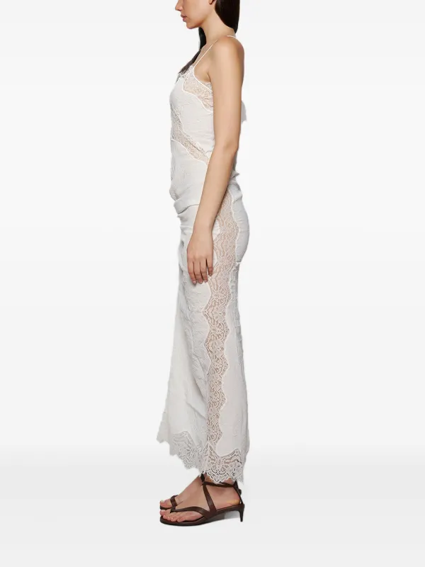 low open back lace wedding dresses Ivory Backless Sleeveless Lace Mermaid Long Wedding Dress White-Nude / 10 main image 0