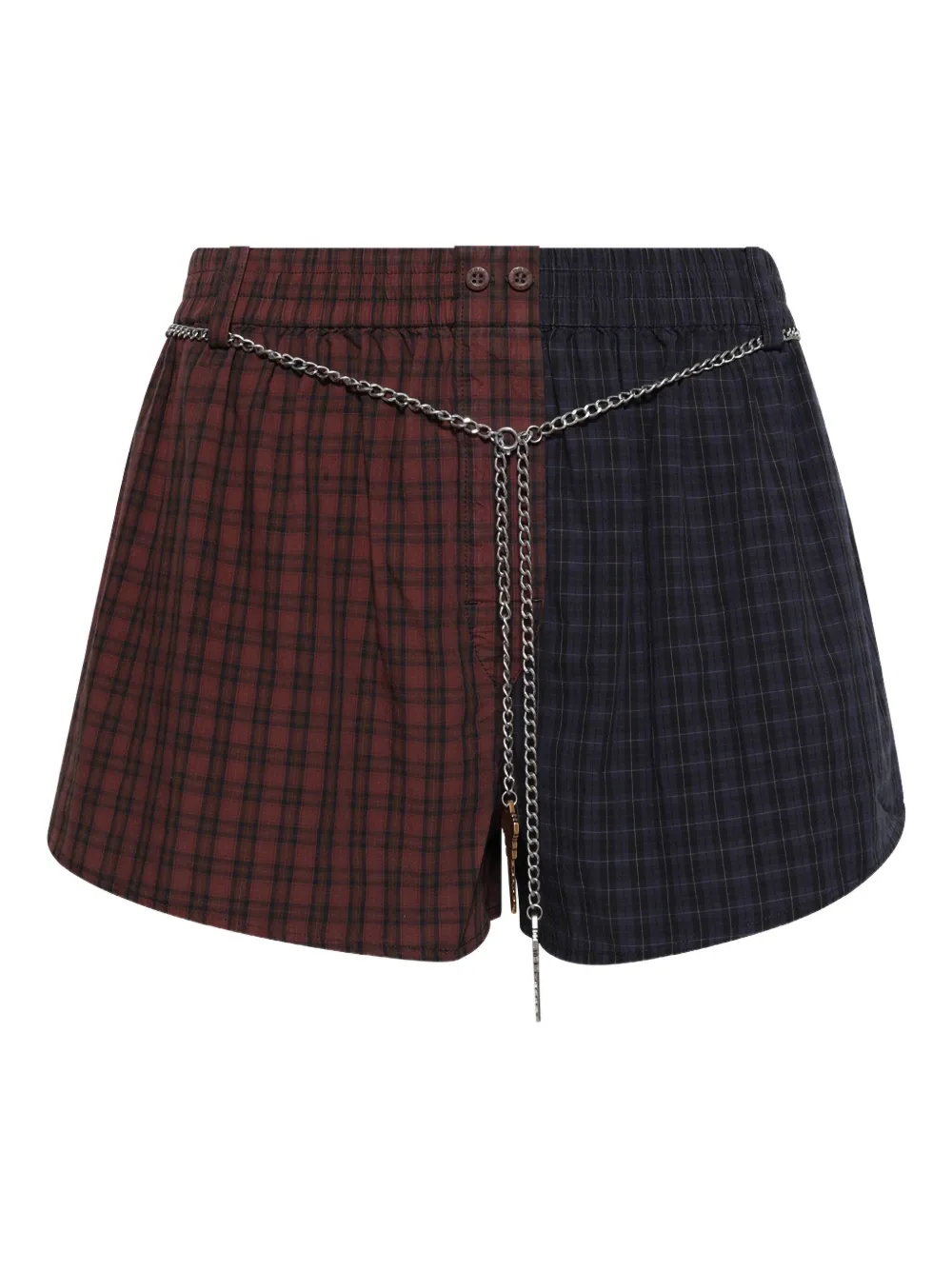 Alexander Wang plaid chain-belt shorts | Brown | Image 1