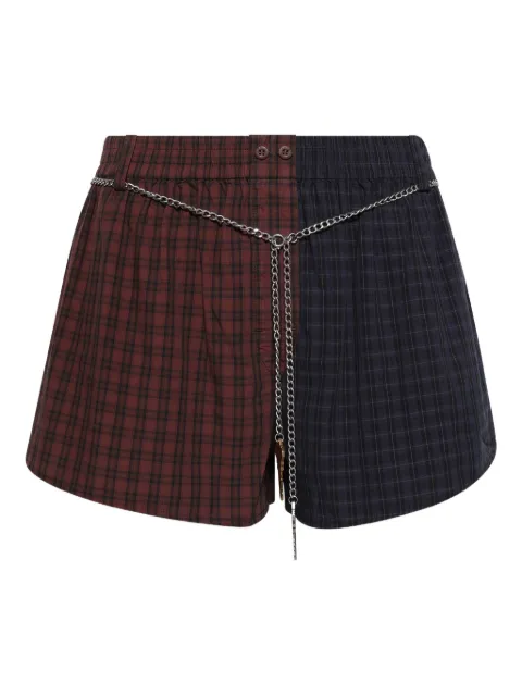 Alexander Wang plaid chain-belt shorts