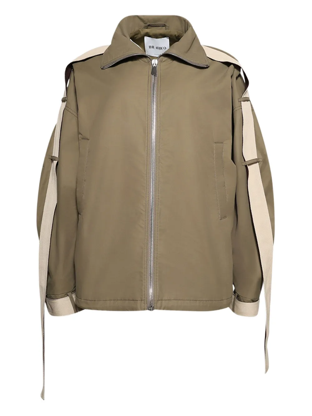 Attico String-detail Bomber Jacket In Green