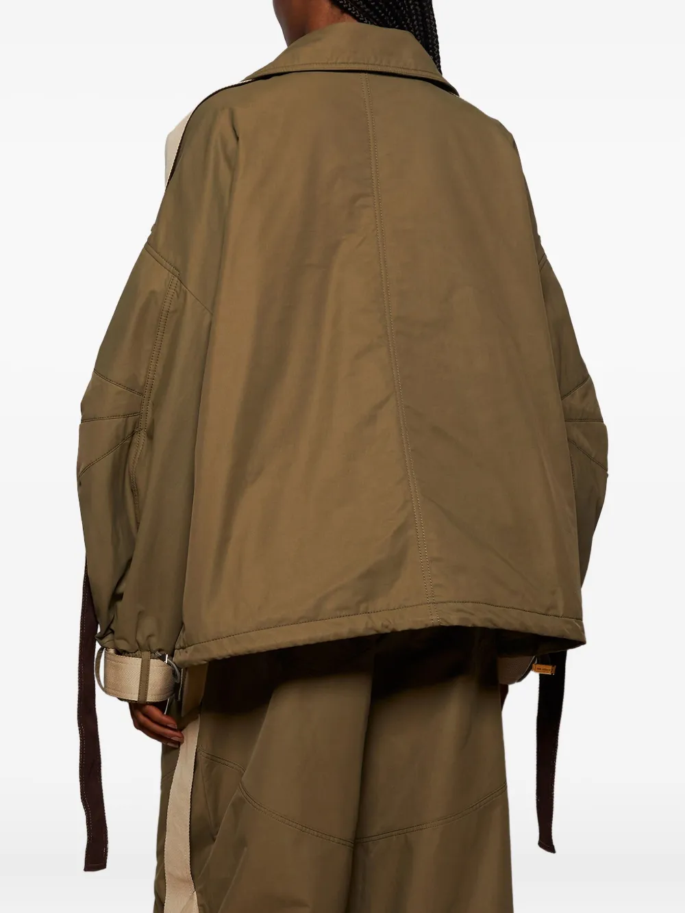 Attico String-detail Bomber Jacket In Green