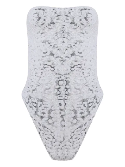 Bond-eye Fane leopard-print strapless swimsuit