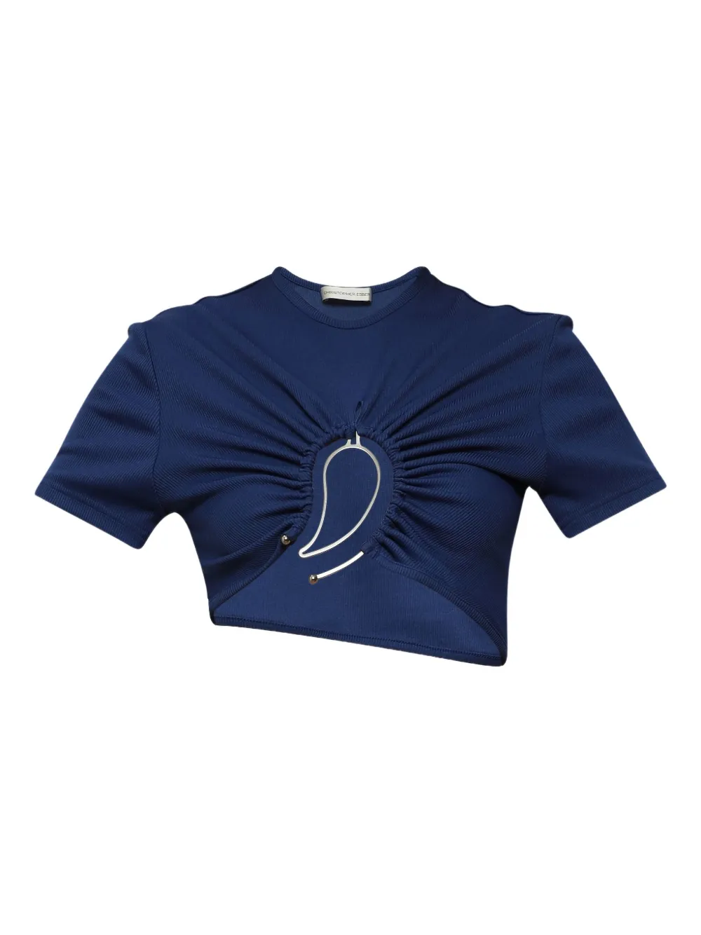 Christopher Esber ruched ring-detail top | Blue | Image 1