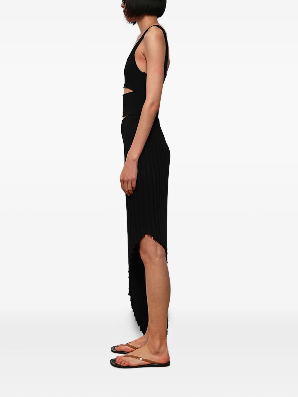 Christopher Esber Slashed Asymmetric Dress In Black