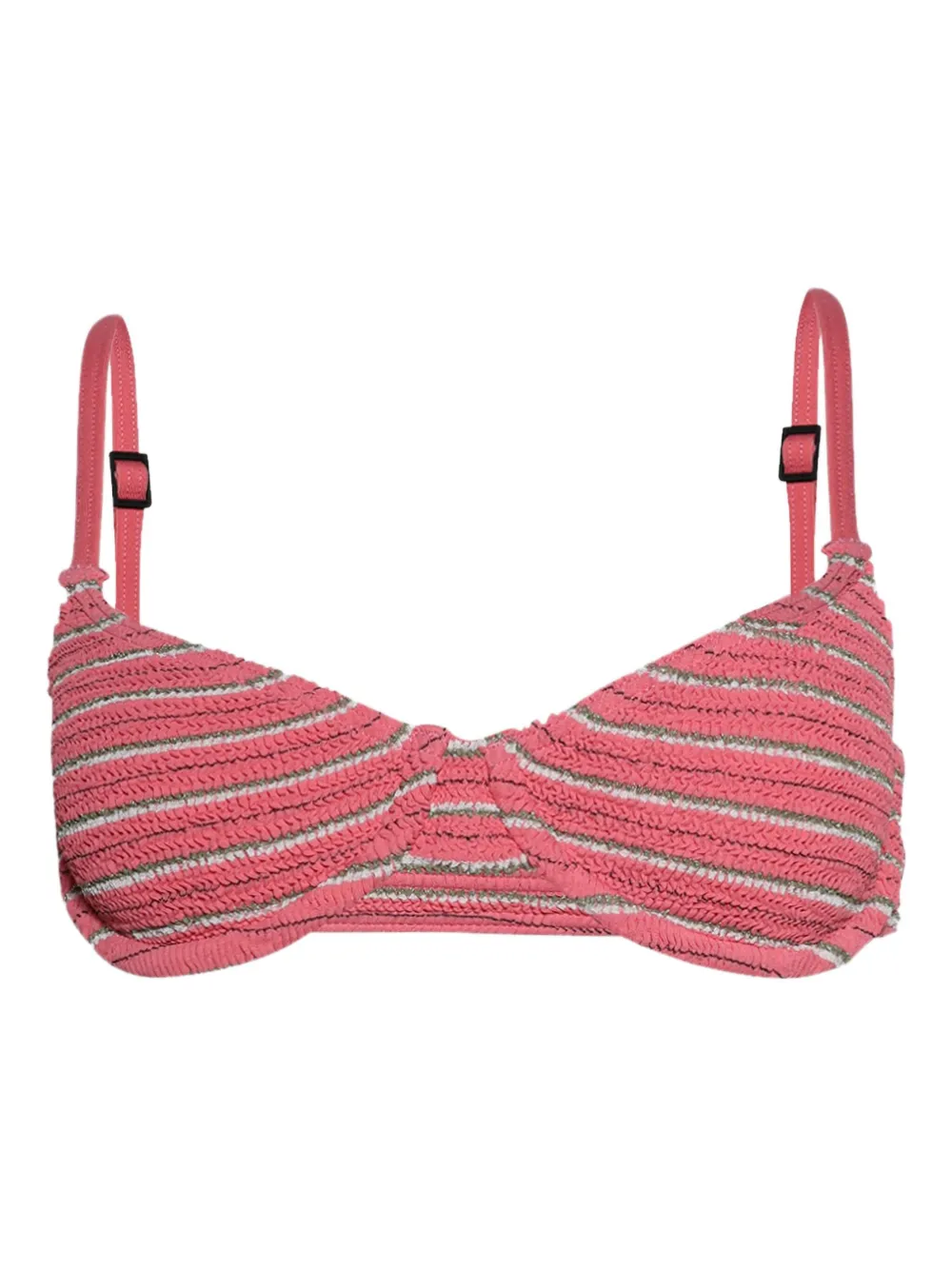 Bond-eye Gracie striped balconette bikini top | Pink | Image 1