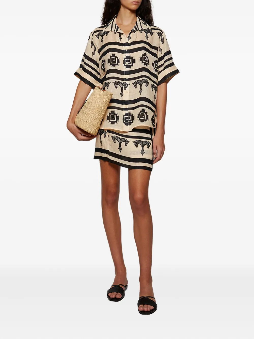 Johanna Ortiz Horse-print Wrap Skirt In Multi
