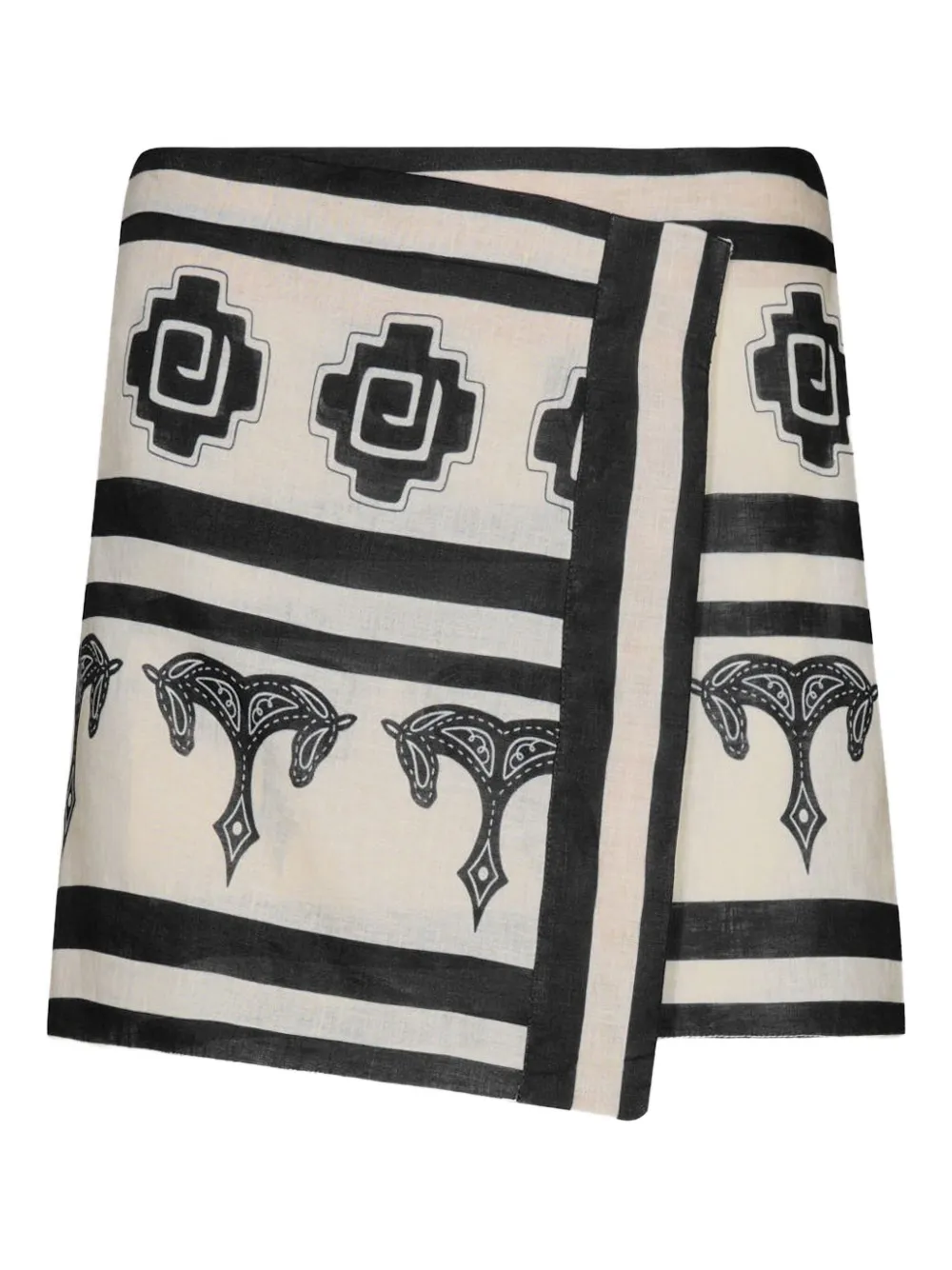 Johanna Ortiz Horse-print Wrap Skirt In Multi