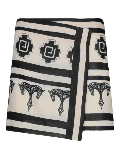 Johanna Ortiz horse-print wrap skirt