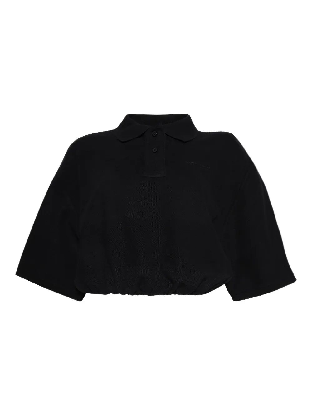Alexander Wang T T By Alexander Wang Deconstructed Polo In Black