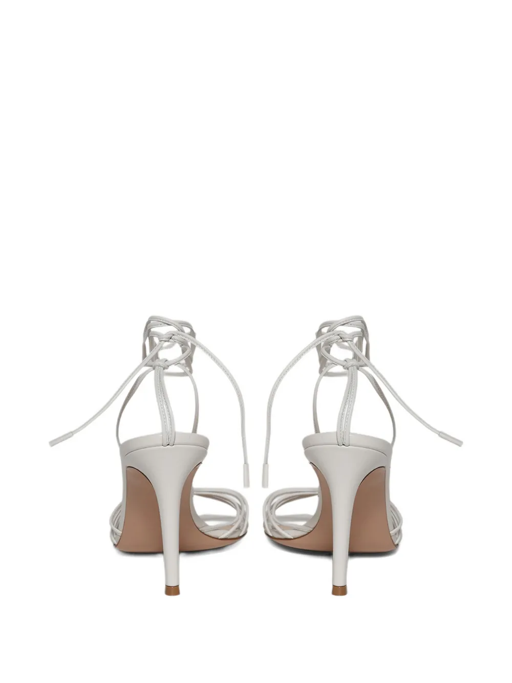 Gianvito Rossi 85mm lace-up leather sandals White