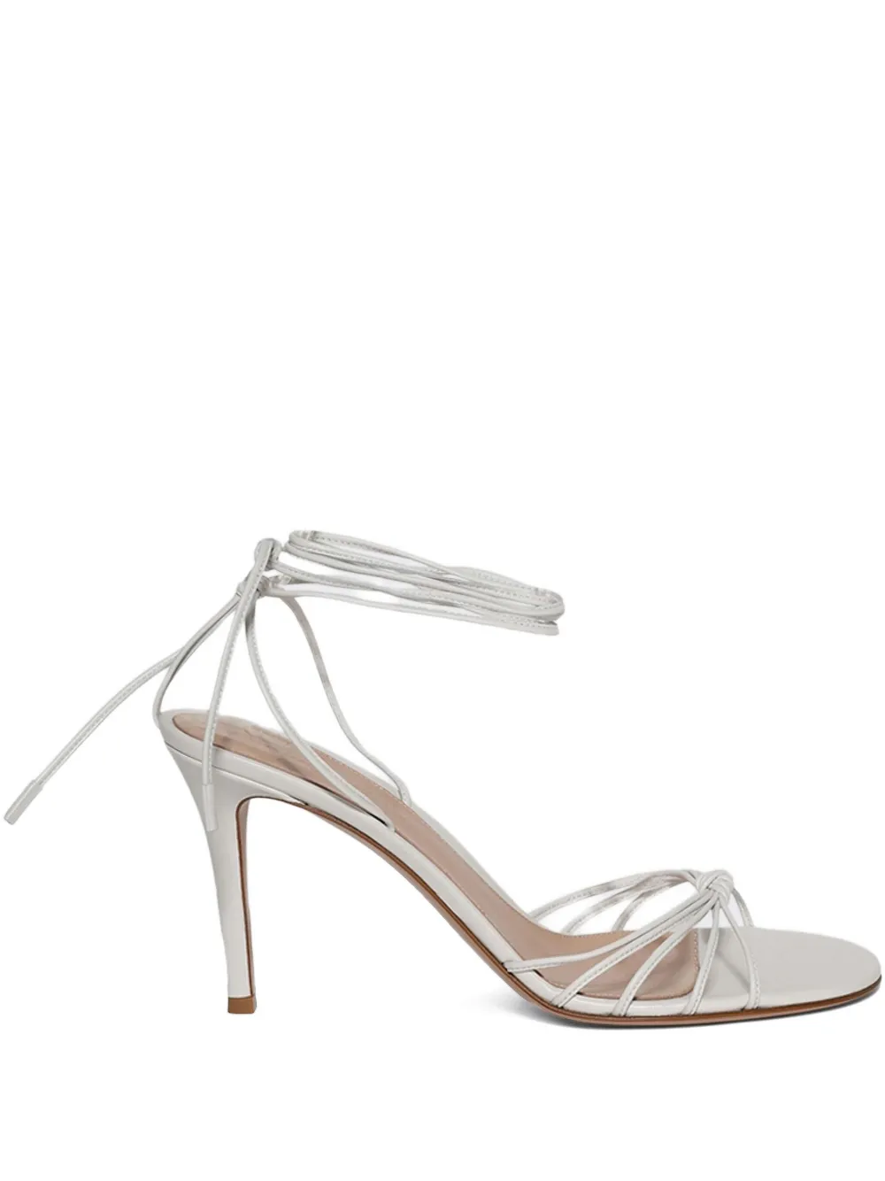 Gianvito Rossi 85mm lace-up leather sandals Wit
