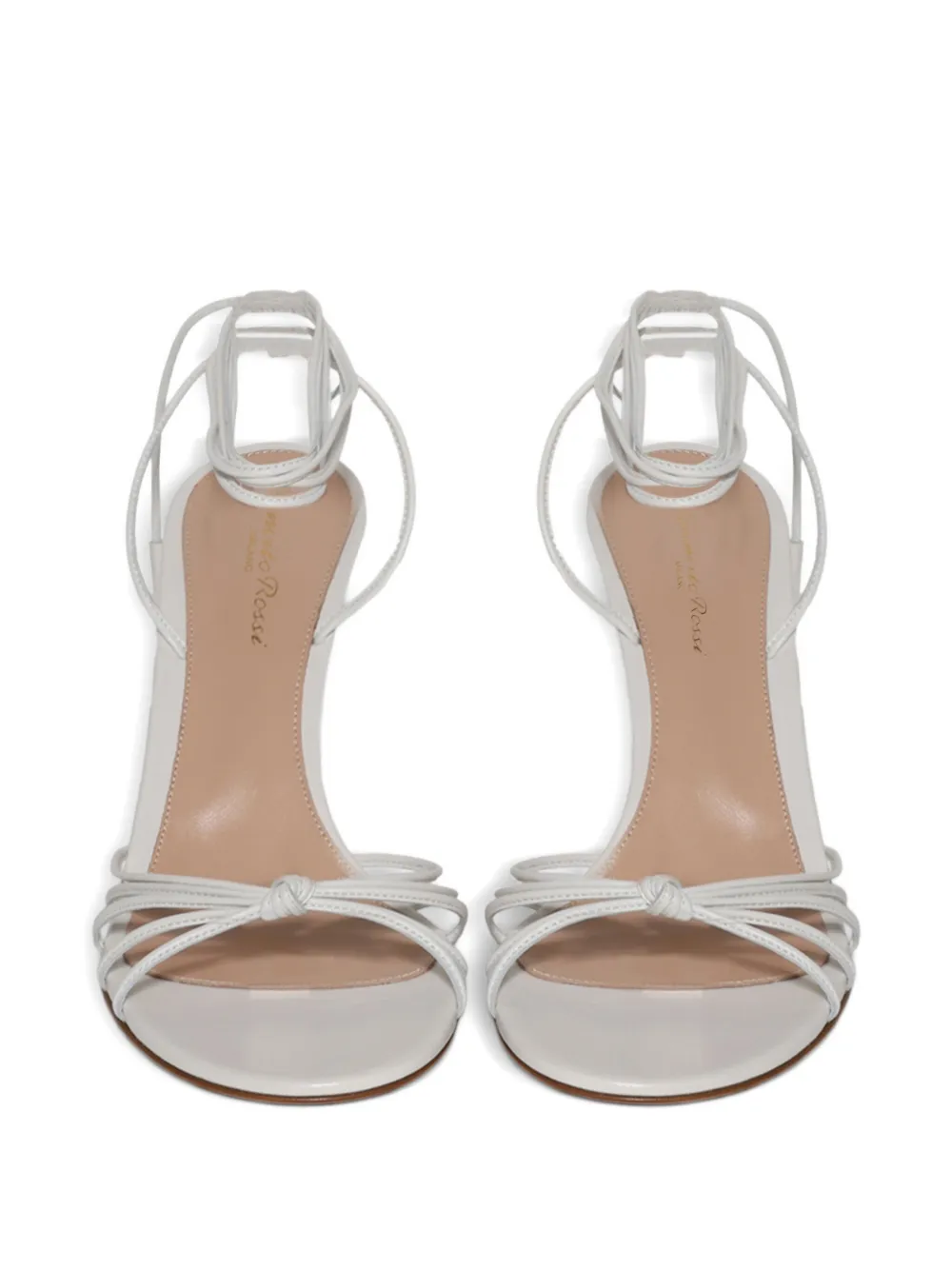 Gianvito Rossi 85mm lace-up leather sandals White