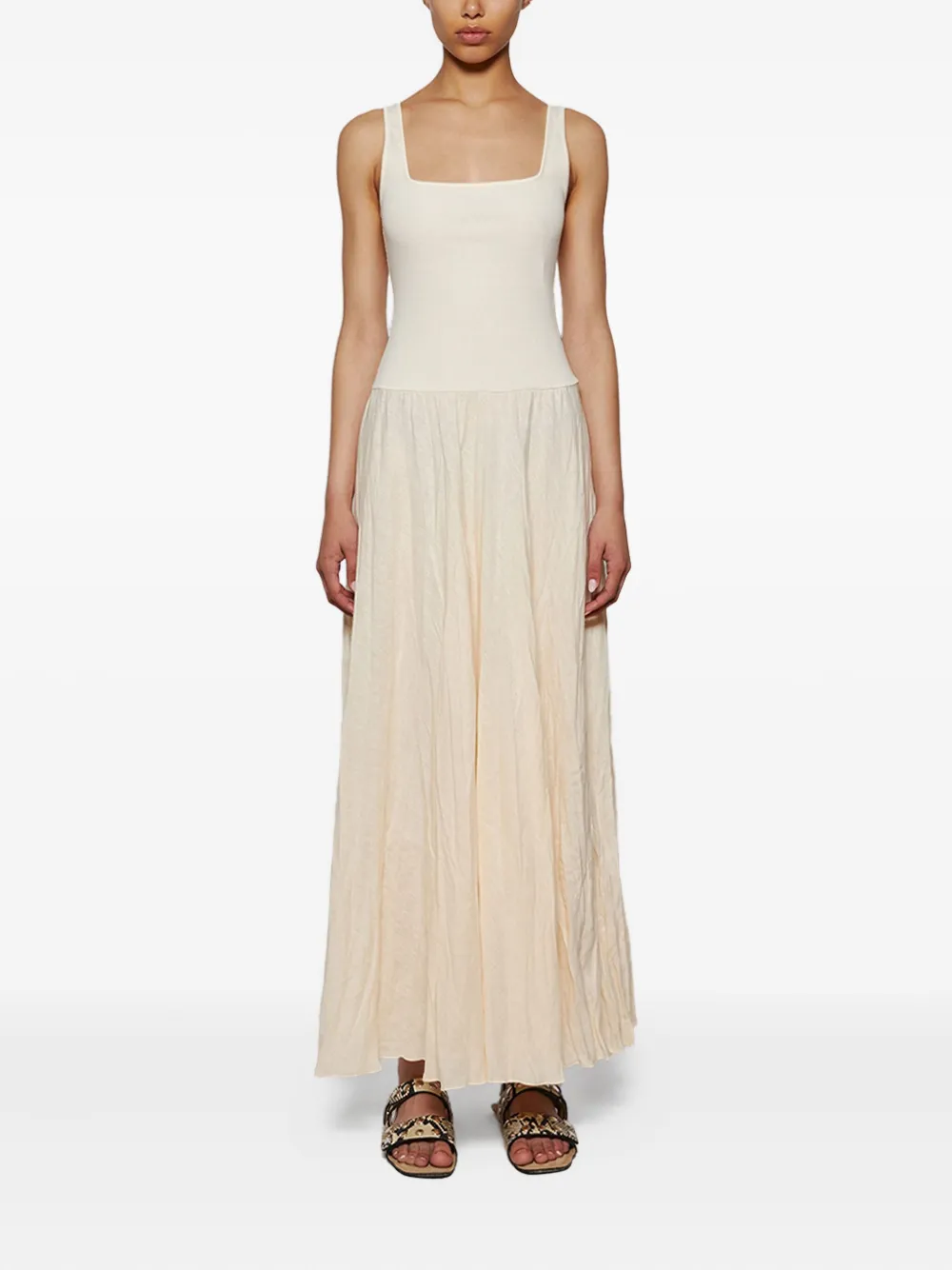 Johanna Ortiz Mariner maxi-jurk met vierkante hals - Beige