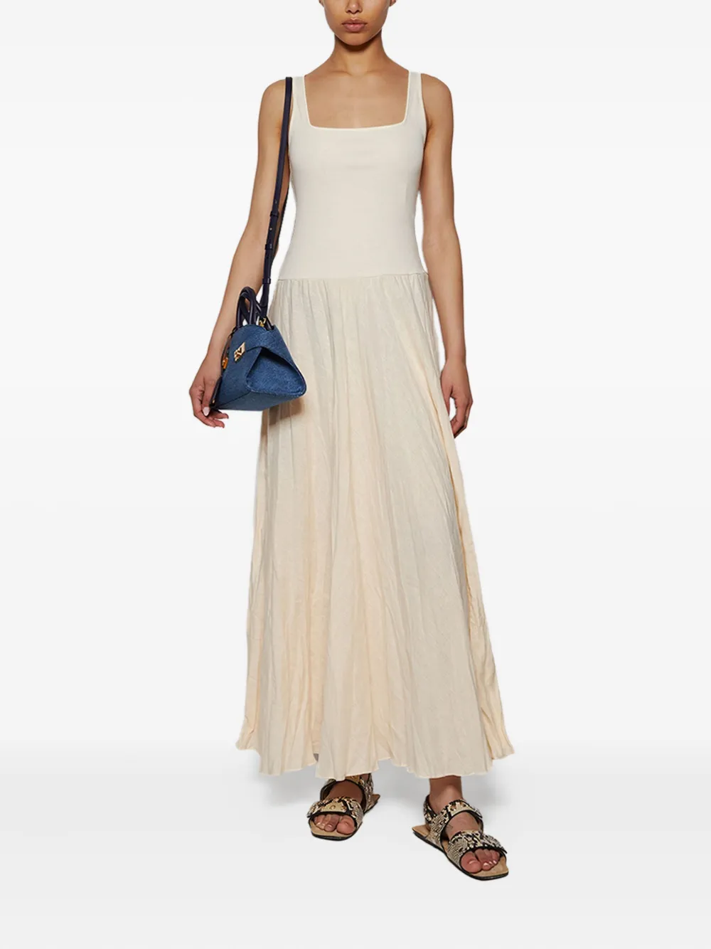 Johanna Ortiz Mariner maxi-jurk met vierkante hals Beige
