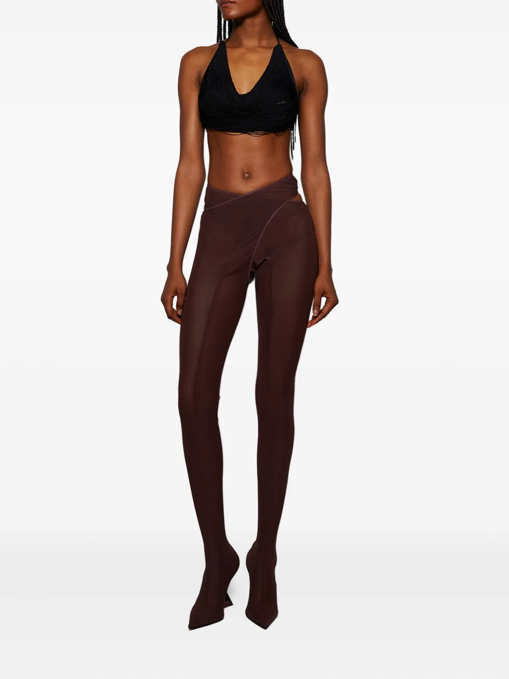 The Attico 105mm Cheopissima thigh high boot Bruin
