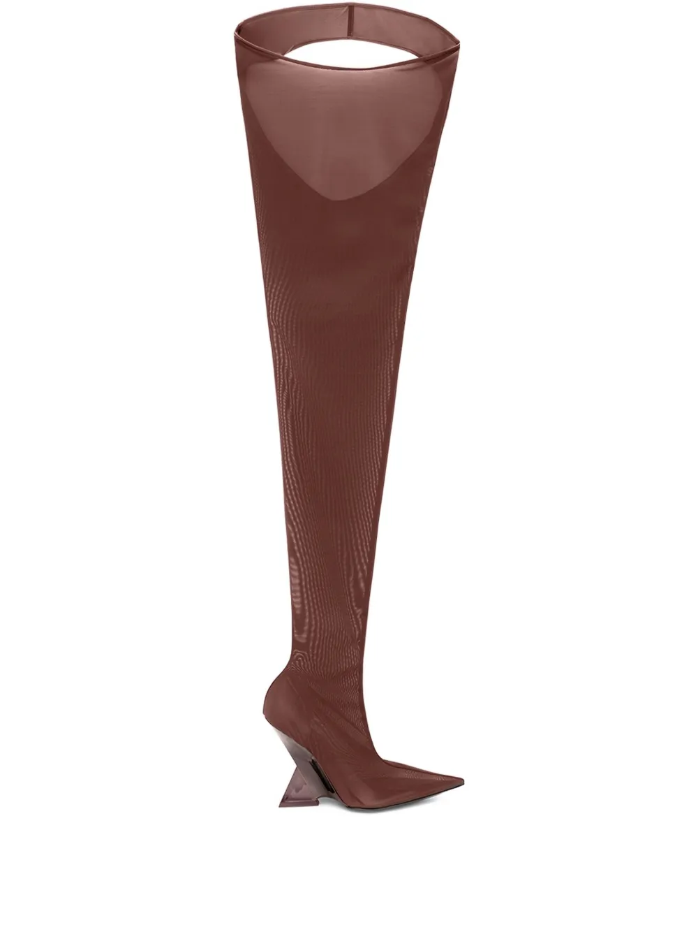 The Attico 105mm Cheopissima thigh high boot Bruin