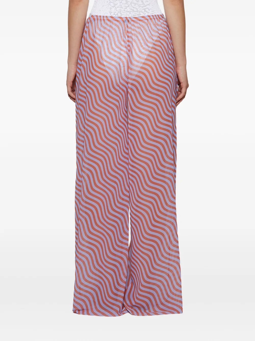 Bond-eye Riley wave-print drawstring trousers Oranje