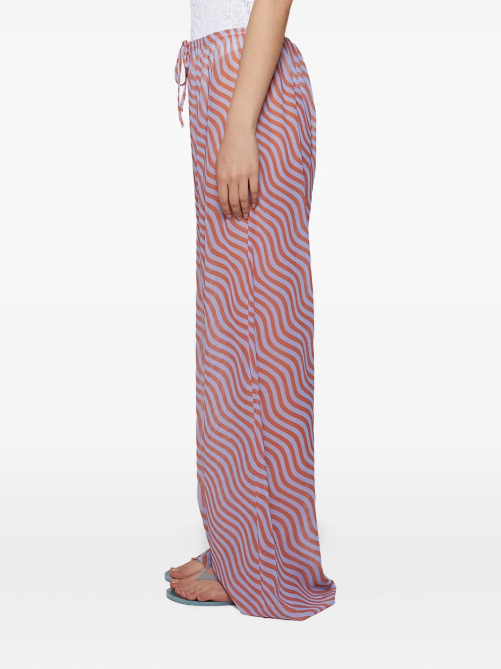 Bond-eye Riley wave-print drawstring trousers Oranje
