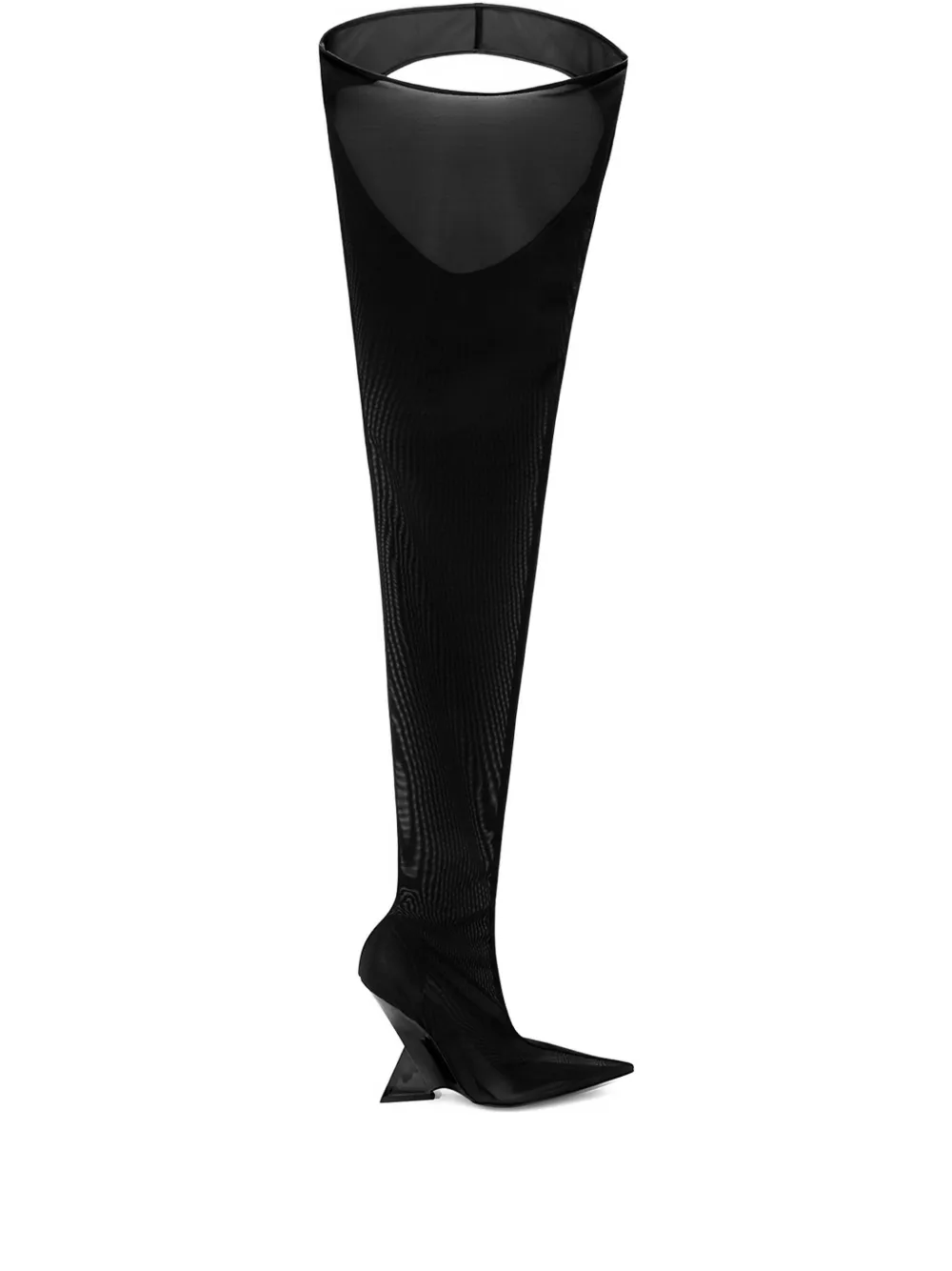 Attico 105mm Cheopissima Pointed Thigh High Boot In Black