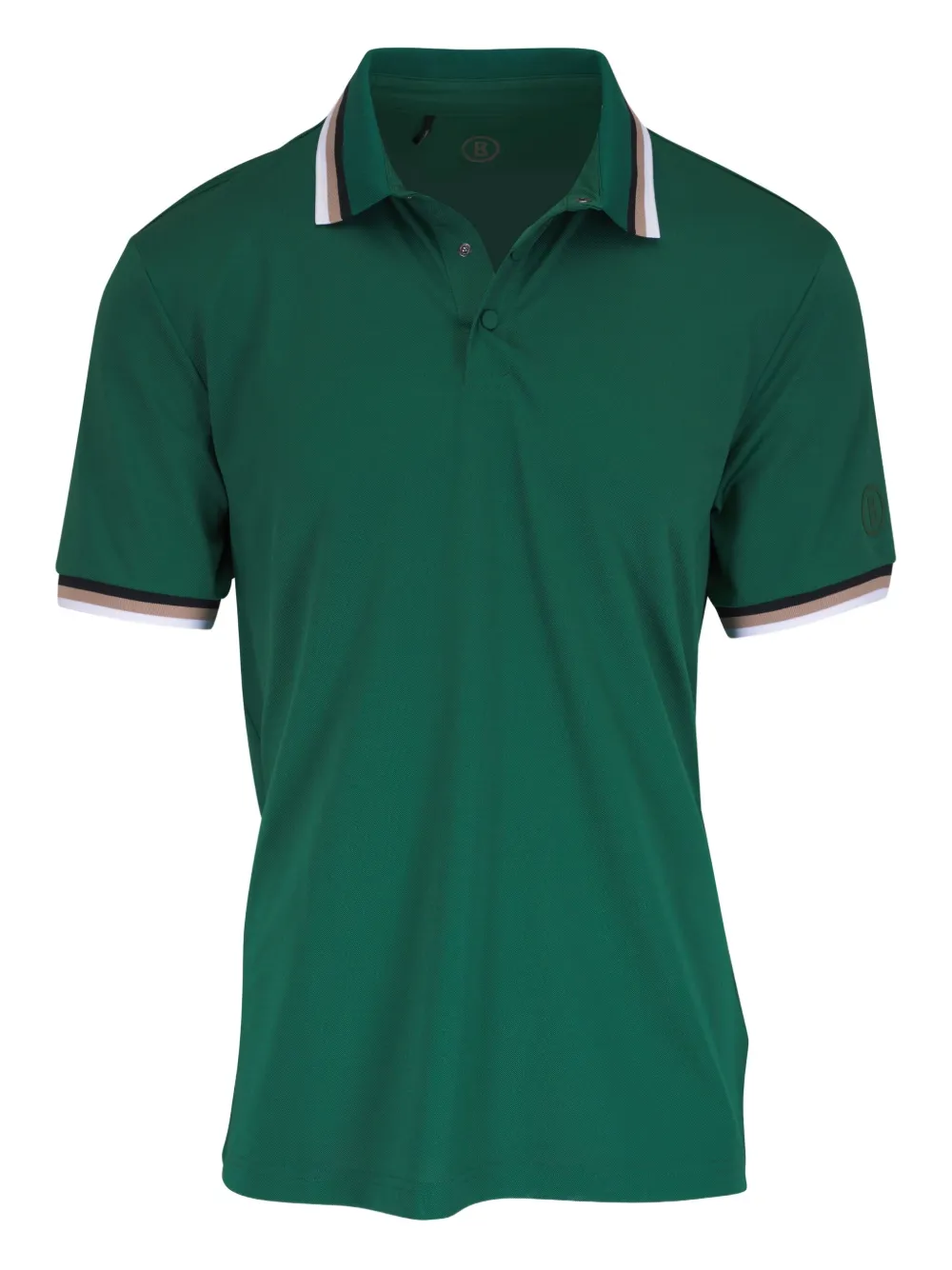 BOGNER Arik striped-collar polo shirt | Green | Image 1