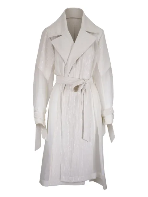 TWP Foreign Affair shimmer-detail trench coat