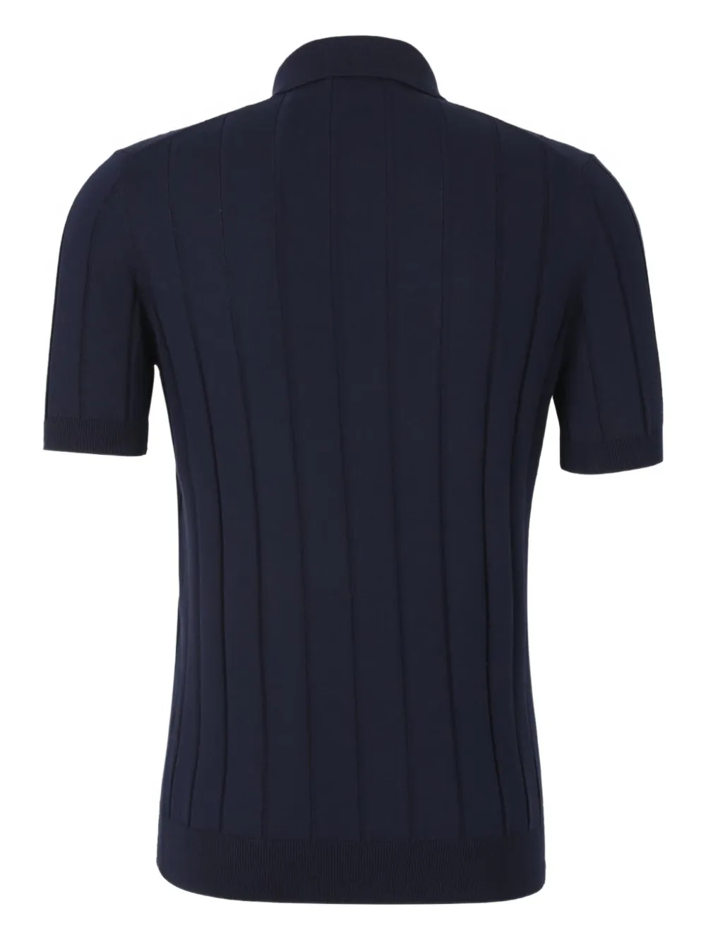 Gran Sasso Ribgebreid poloshirt - Blauw