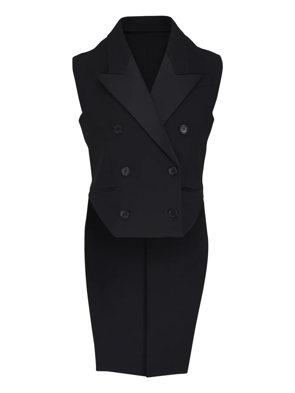 KHAITE Orville gilet met dubbele rij knopen Zwart