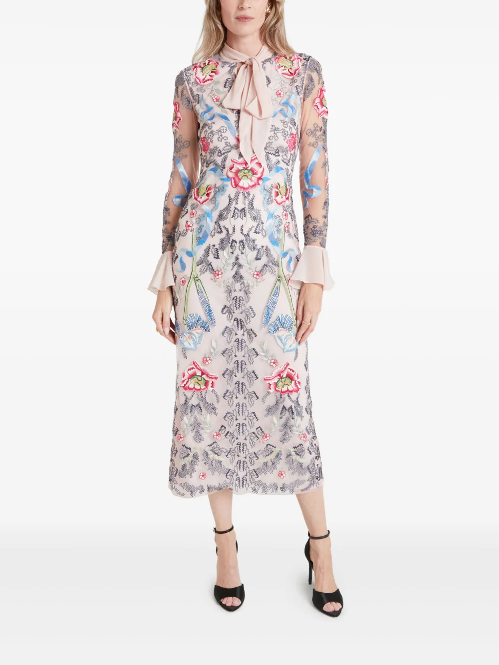Temperley London Bilbao midi-jurk met strik - Roze