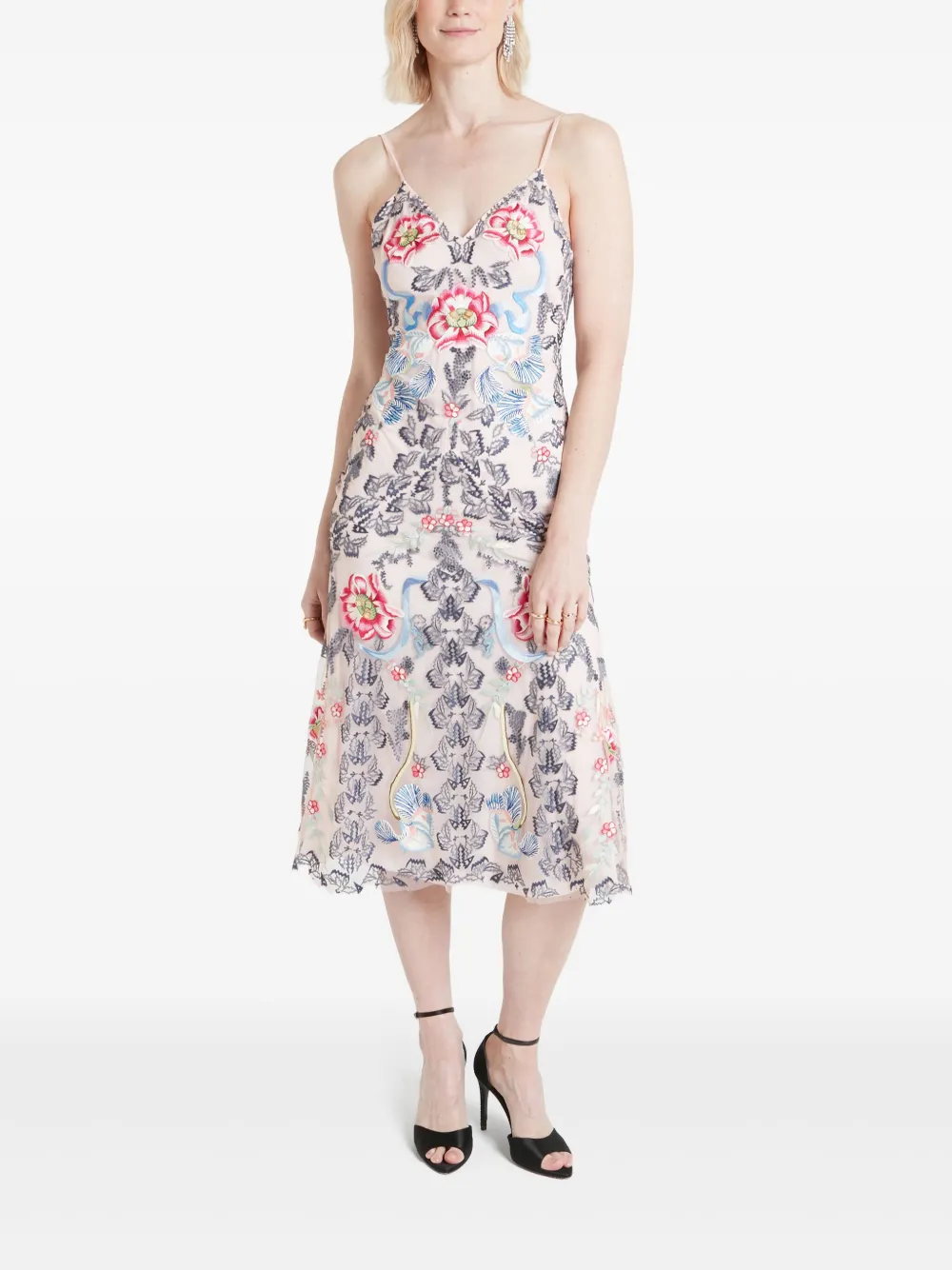 Temperley London Bilbao midi-jurk met bandjes - Roze