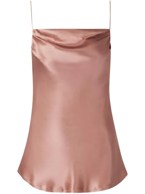 Balmain Cowl-neck Satin Top in Pink