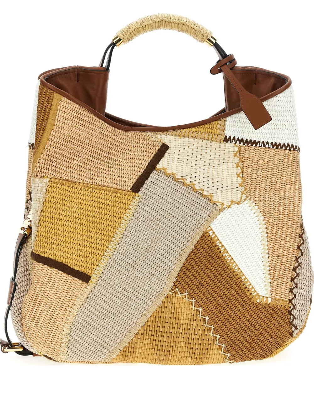 Moschino Handle Me Interwovened Top Handle Bag In 中性色