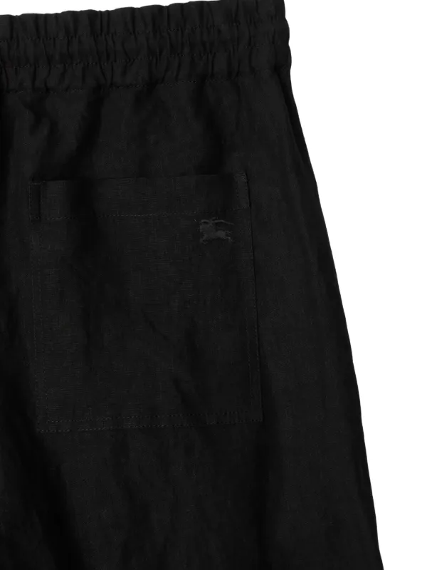 Burberry Linen straight-leg Trousers | Black | FARFETCH