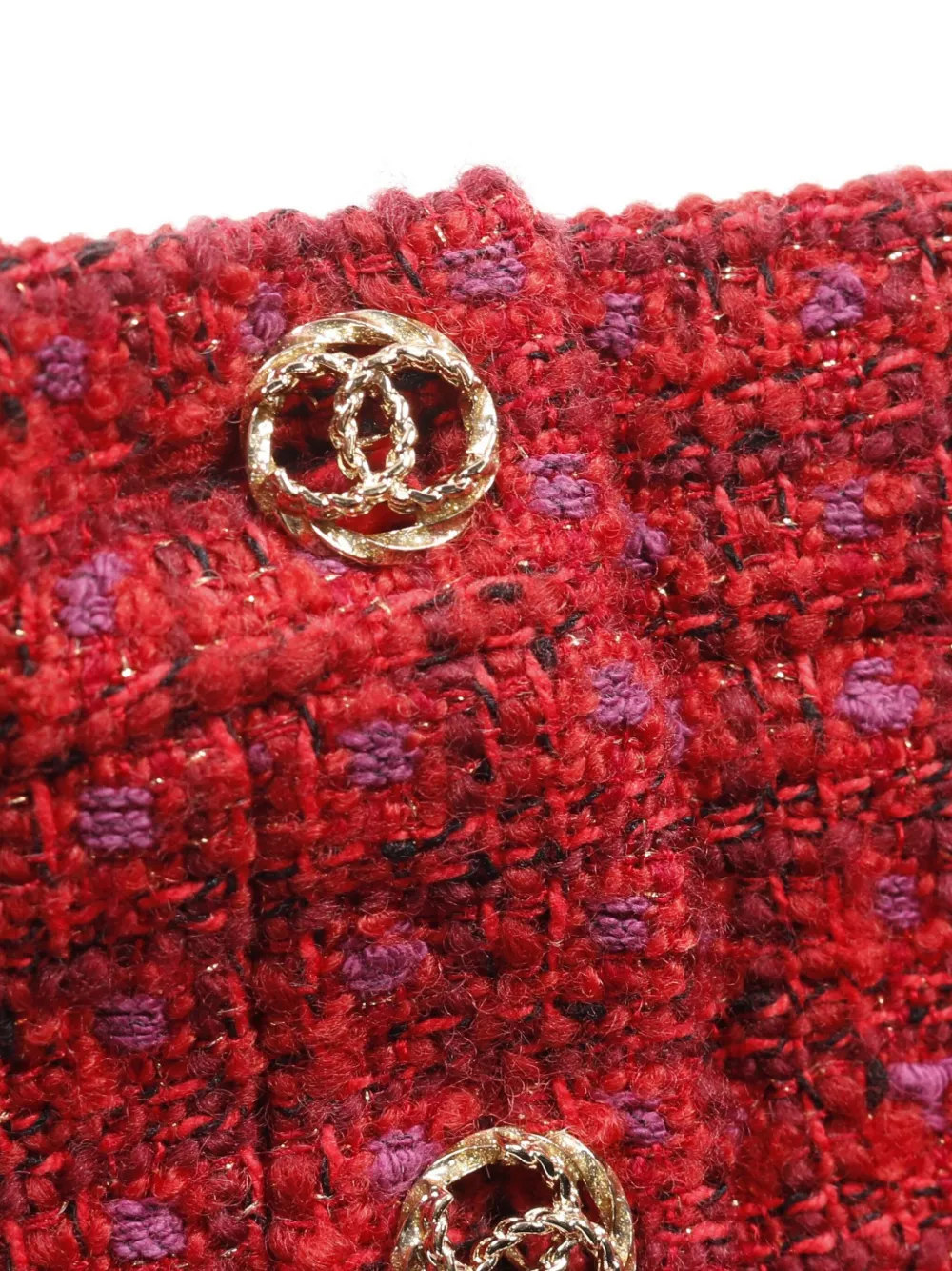 Pre-owned Chanel 1986-1988s Tweed Top In Red
