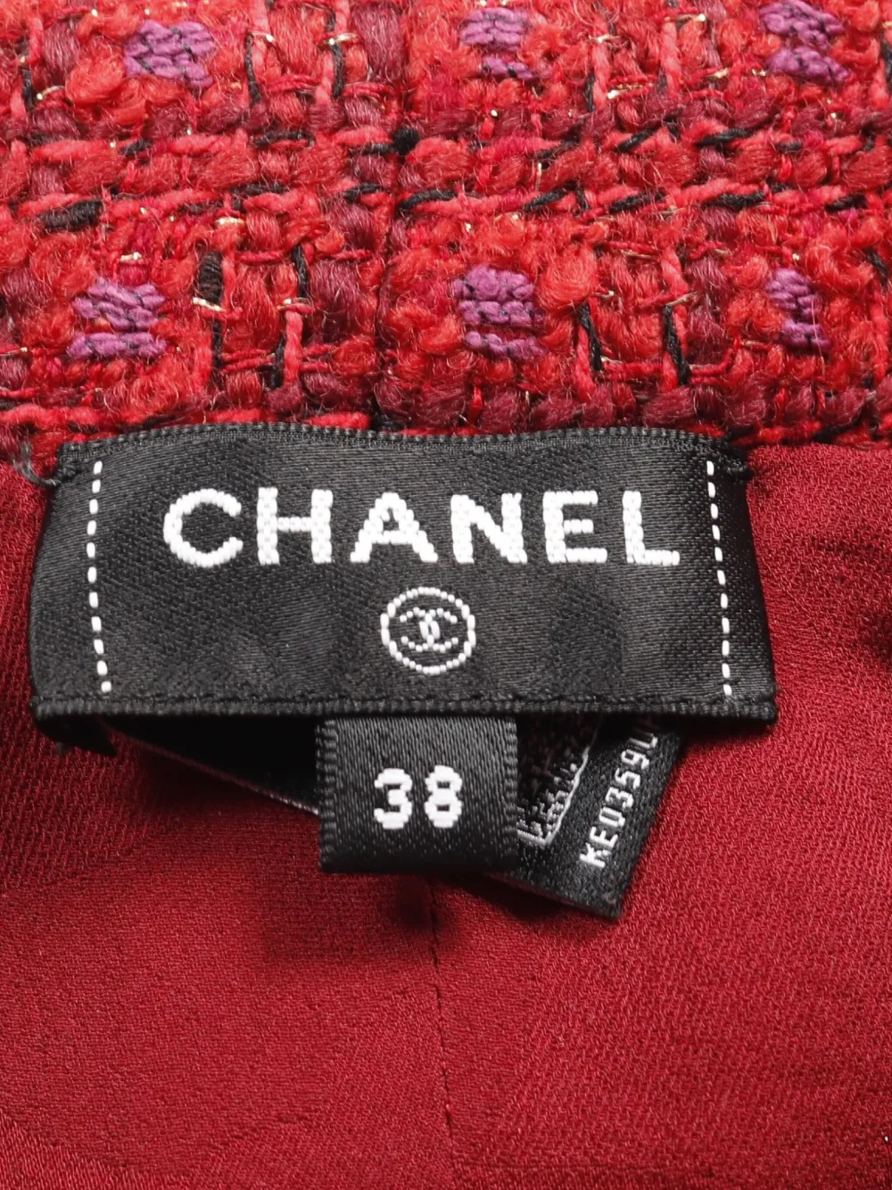 Pre-owned Chanel 1986-1988s Tweed Top In Red
